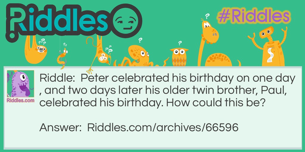 Twins' Birthday Riddle Meme.