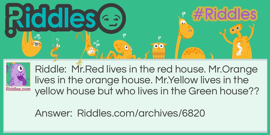 Colored Houses Riddle Meme.