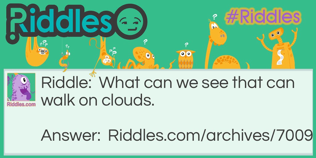 walding on clouds Riddle Meme.