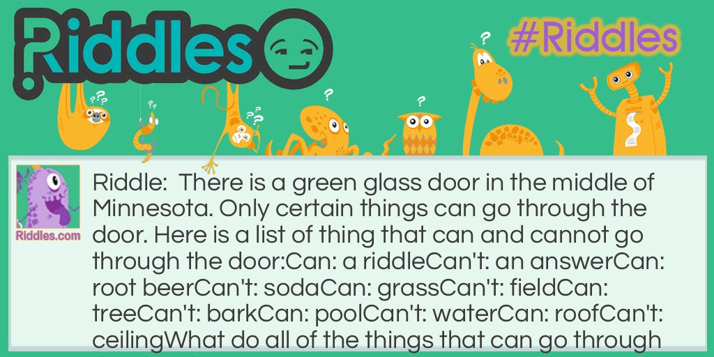 Green Glass Door Riddle Meme.