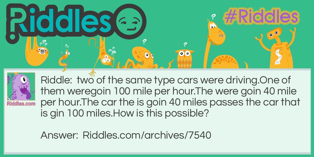 cars Riddle Meme.