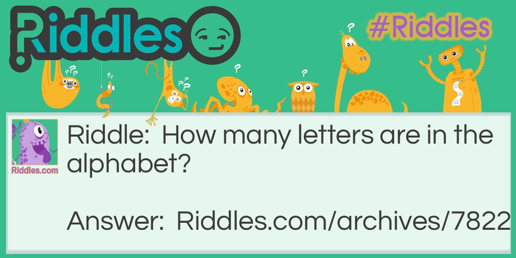 Letters in the alphabet Riddle Meme.