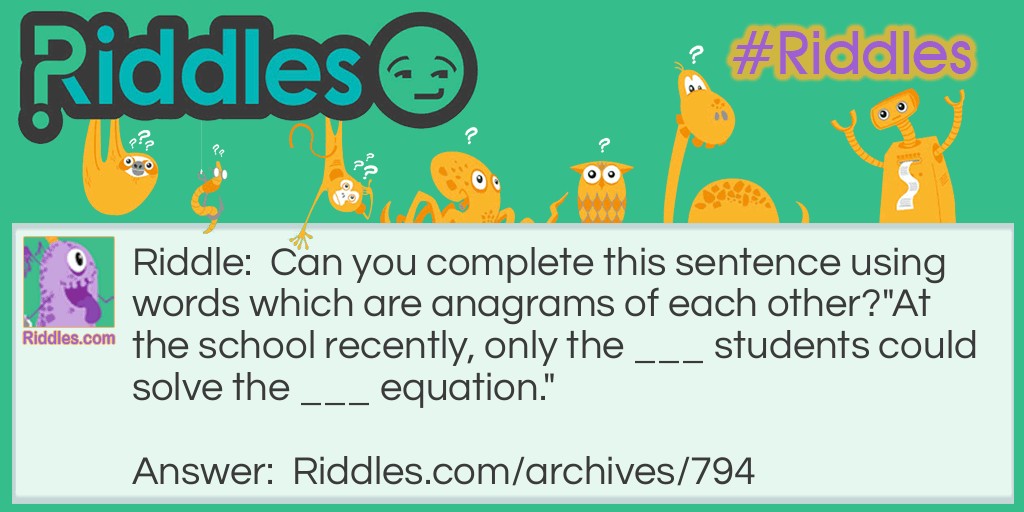 Anagrams Riddle Meme.