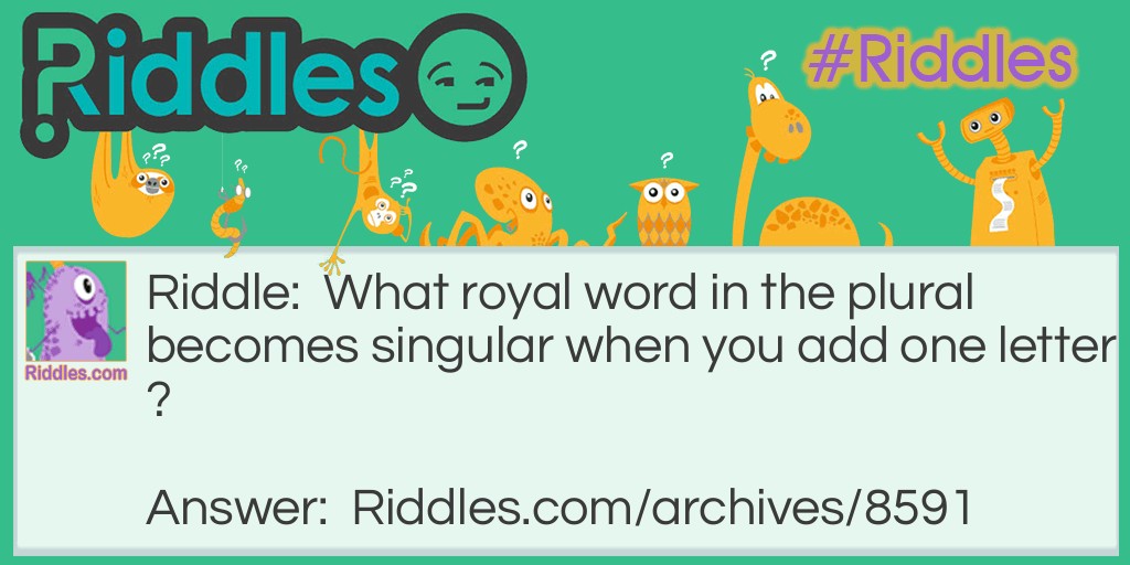 royal word Riddle Meme.