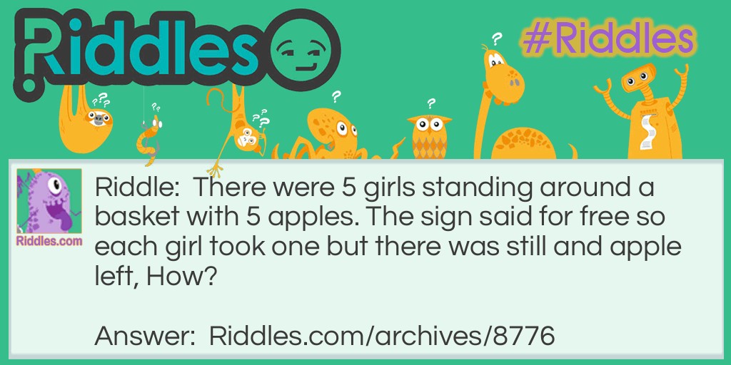 5 apples and 5 girls Riddle Meme.