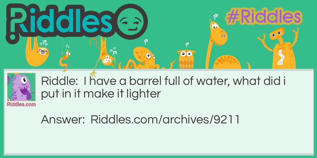 The barrel Riddle Meme.