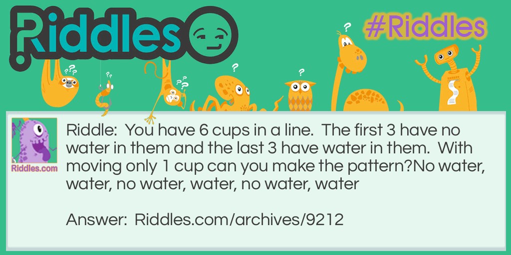 Cups of Water Riddle Meme.