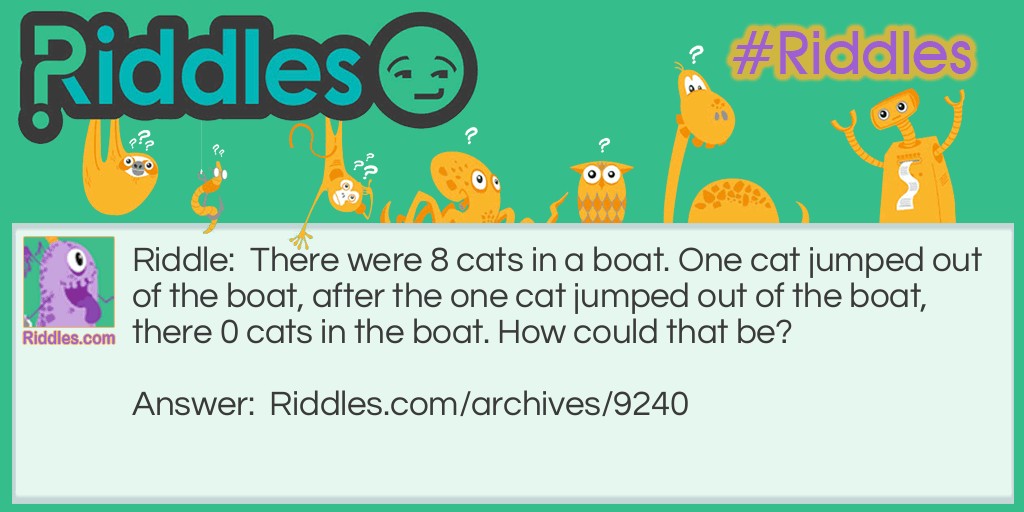 8 Cats Riddle Meme.