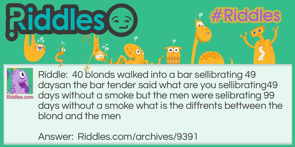 the blonds and the men Riddle Meme.