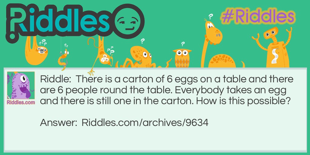 Carton of eggs Riddle Meme.