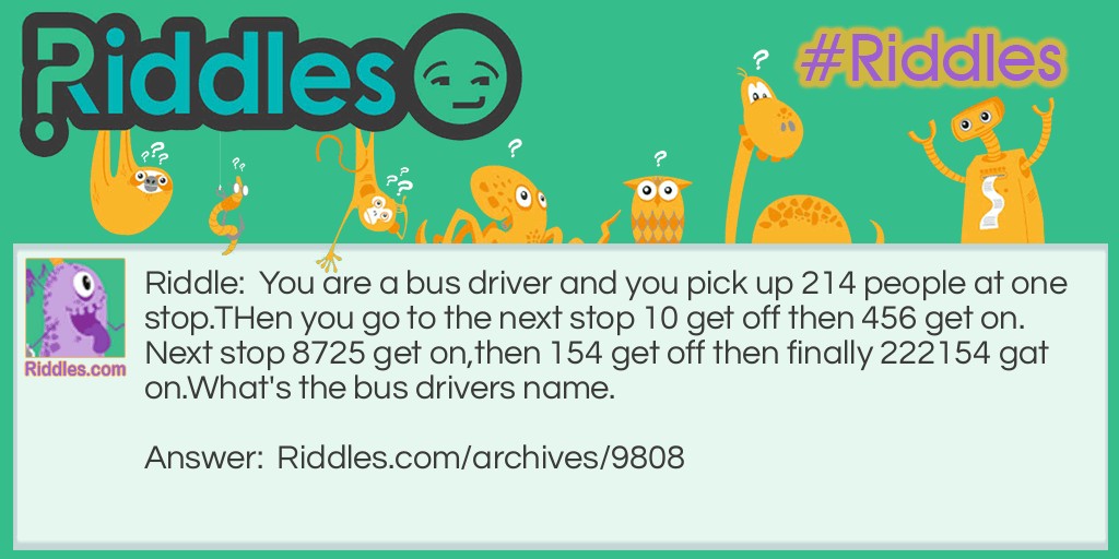 Bus Diver Riddle Meme.