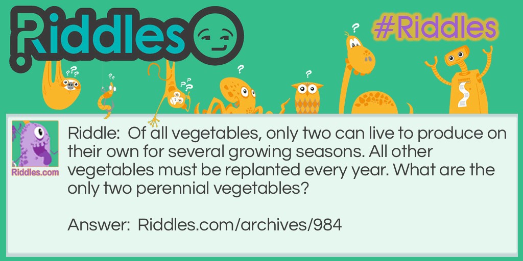 Vegetables! Riddle Meme.