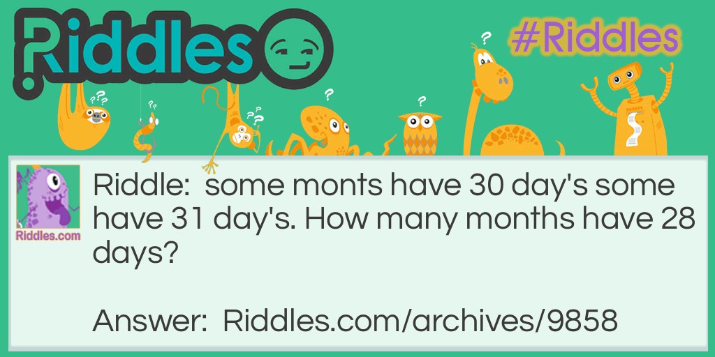 months Riddle Meme.