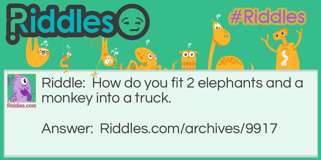 Elephants and a monkey Riddle Meme.