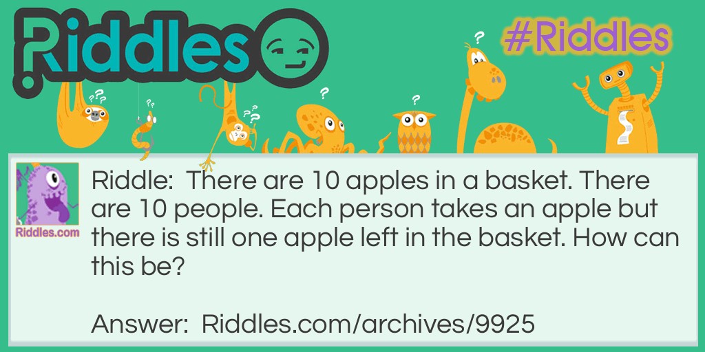 Apples in a Basket Riddle Meme.