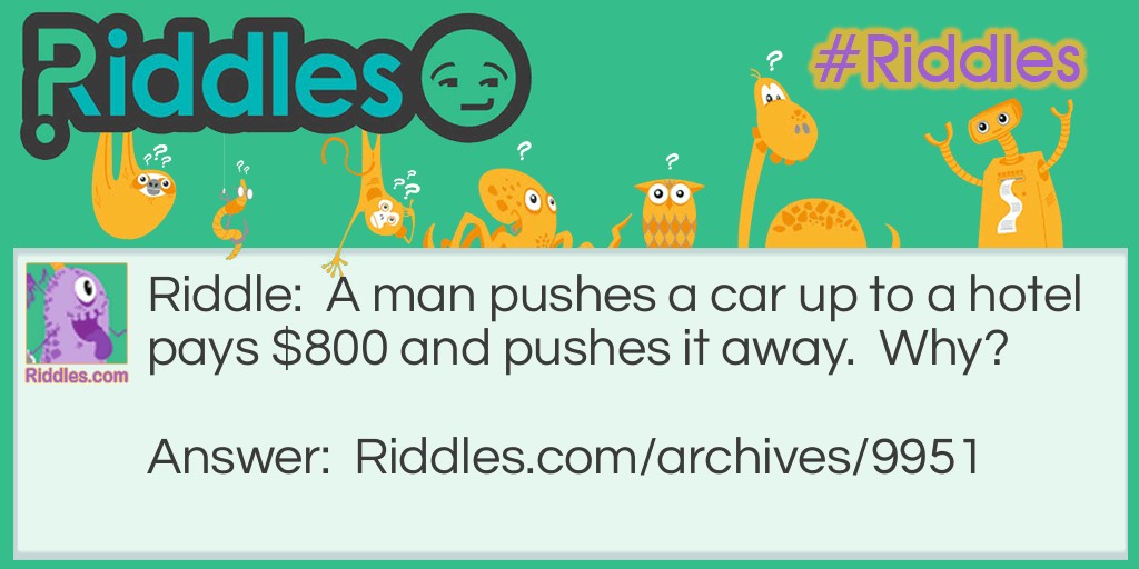 A Man and A Car Riddle Meme.