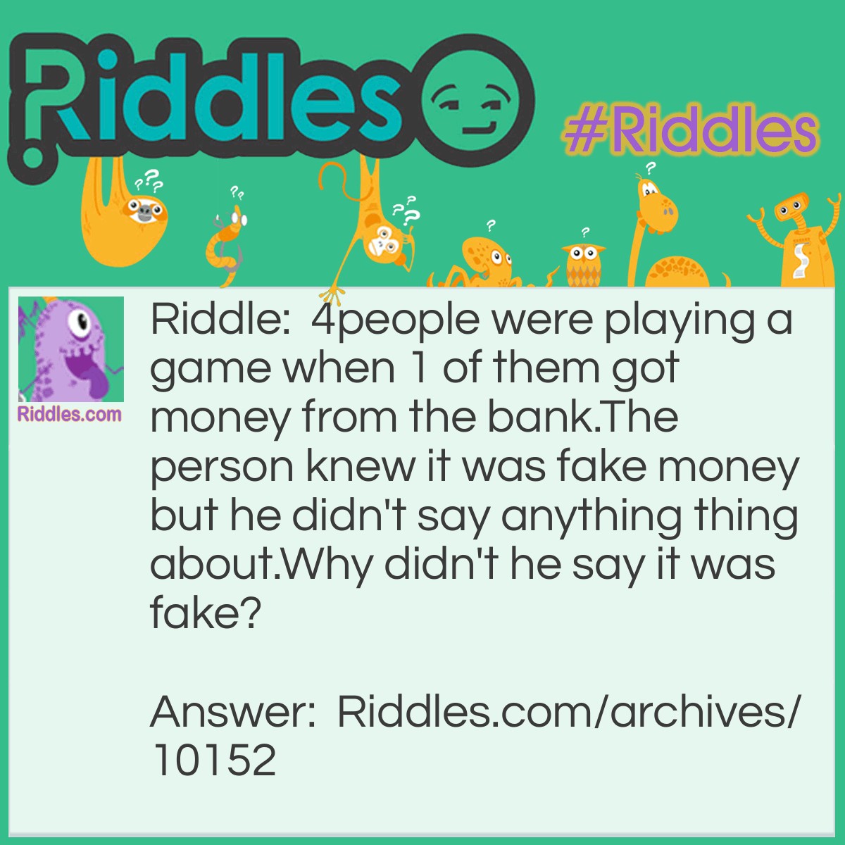 Fake Money - Riddles.com