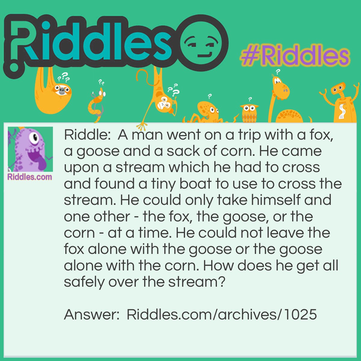Fox, Goose And A Sack Of Corn | Riddles.com