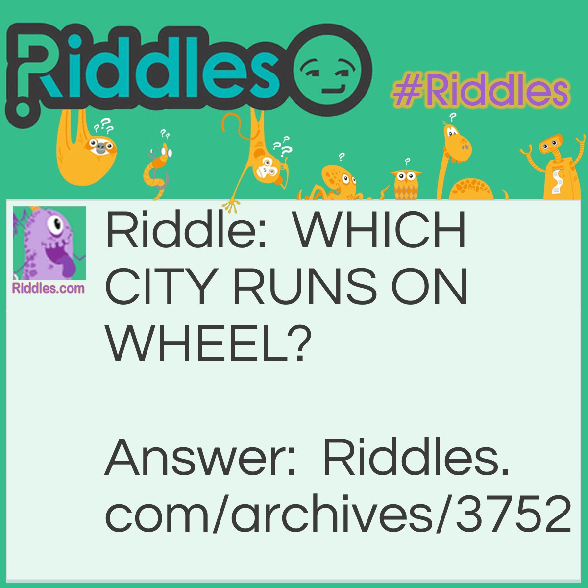 Street Word Riddle WHEEL CITY | Riddles.com