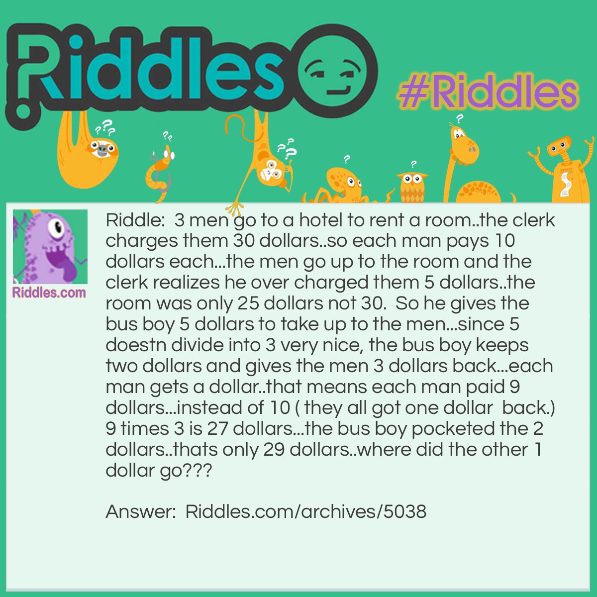 One Dollar Short | Riddles.com