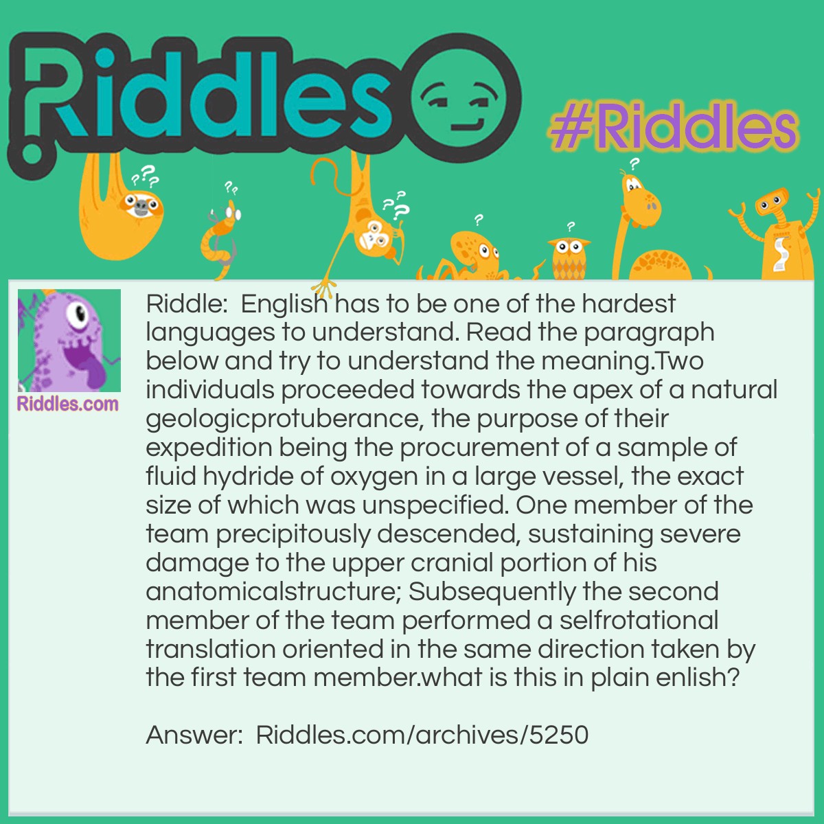 Enlish Is A Hard Language - Riddles.com