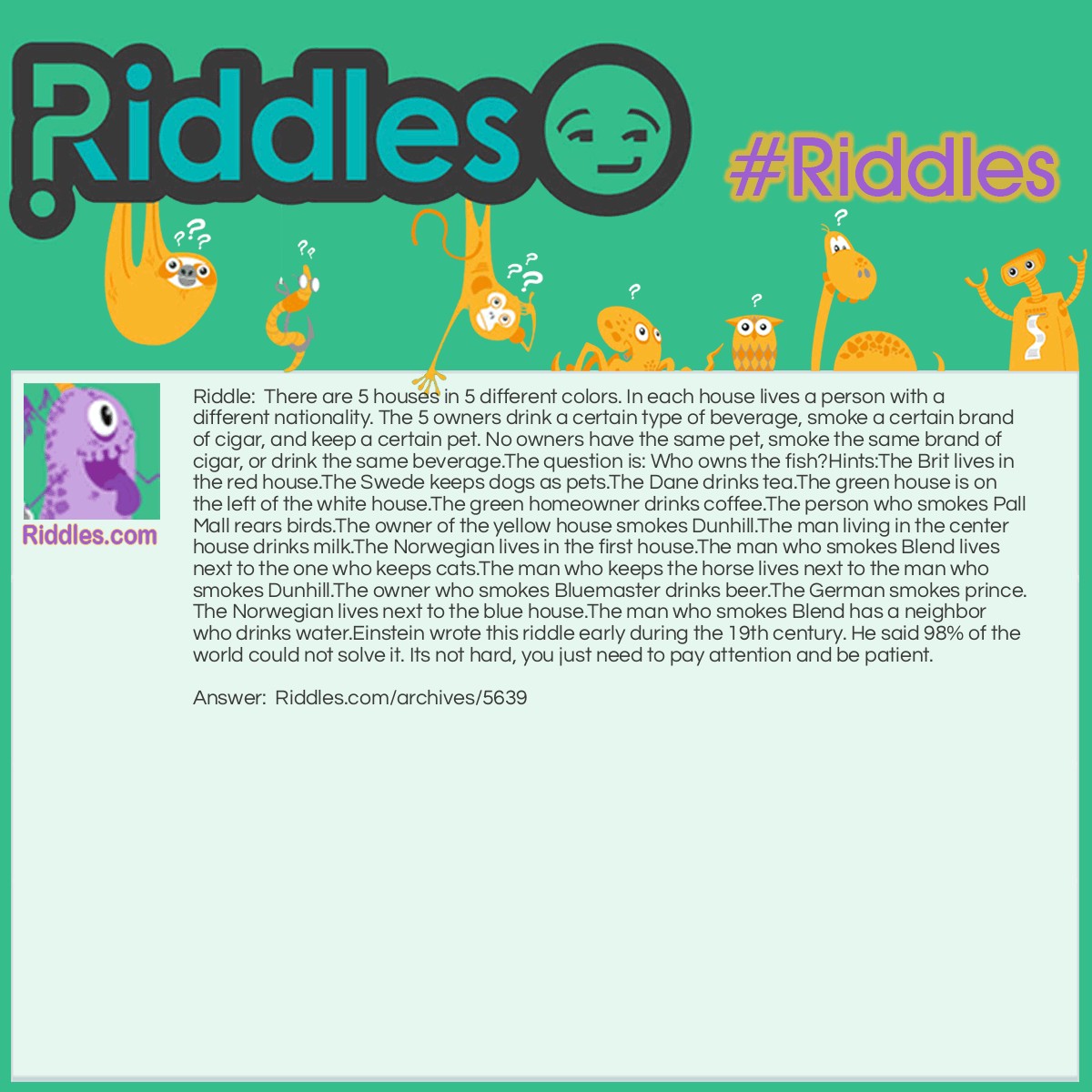 Einsteins's Riddle | Riddles.com