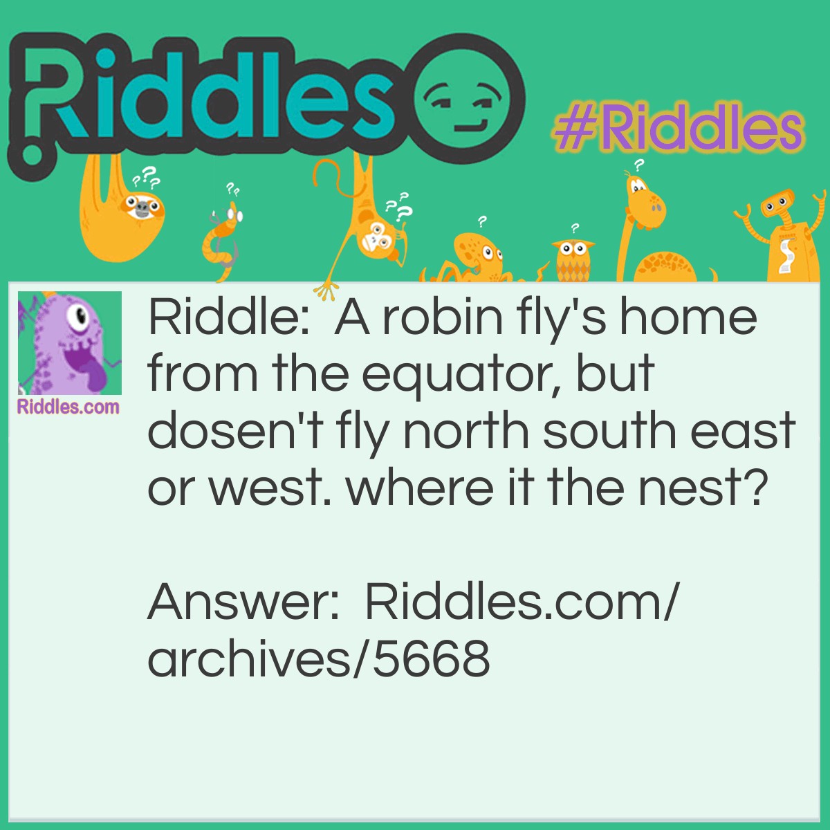 Robert Robin Riddles Robin At The Equator | Riddles.com