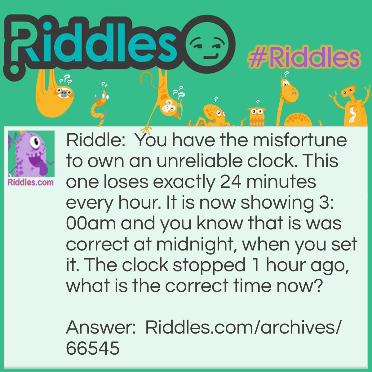 Unreliable Clock | Riddles.com