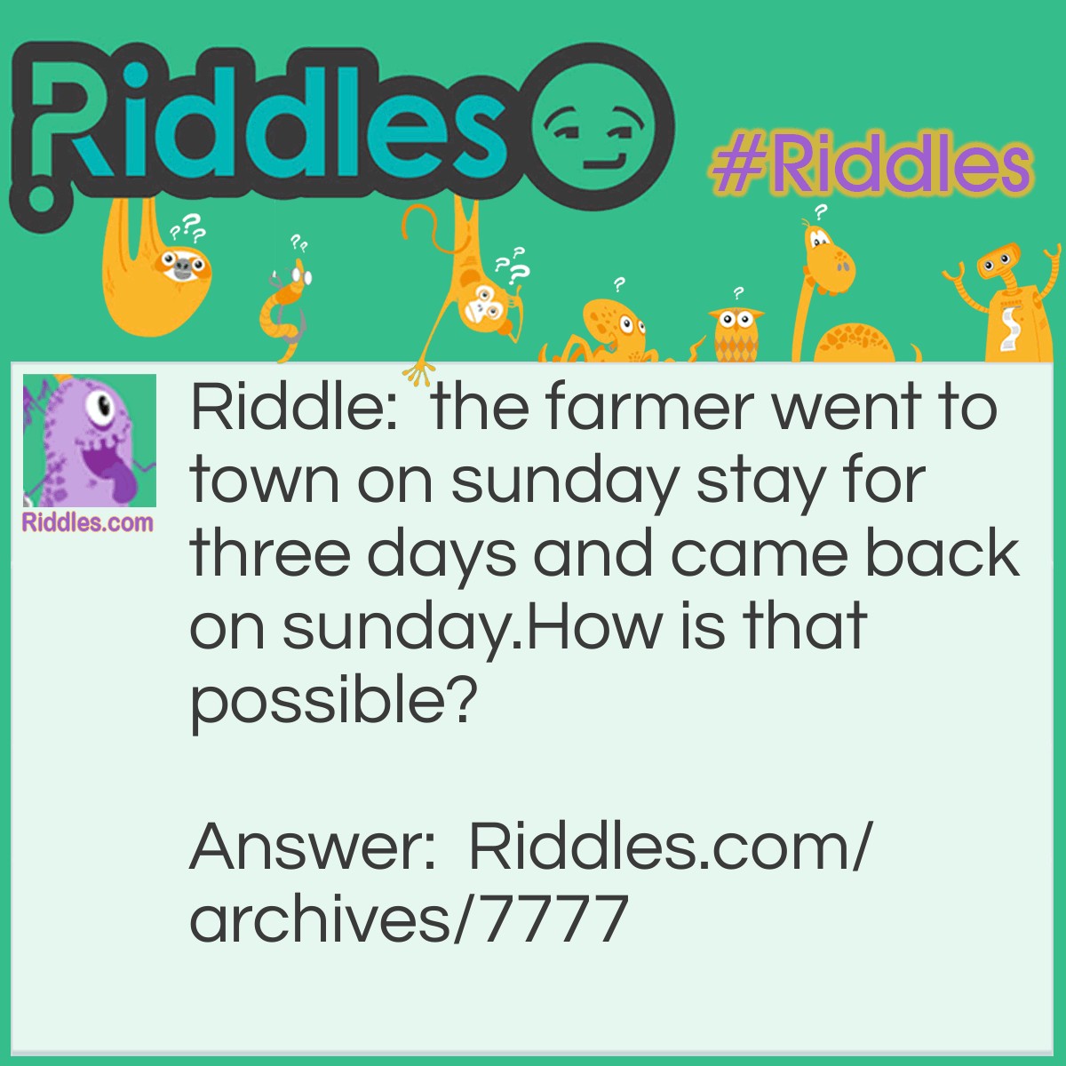 Town Riddle Answer The Farmer Went To Town | Riddles.com