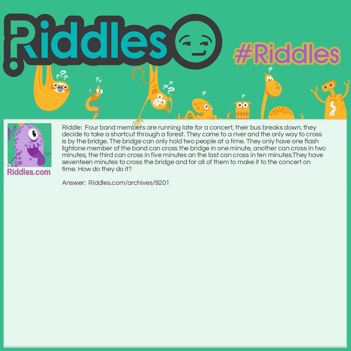 Cross The Bridge In Seventeen Minutes | Riddles.com