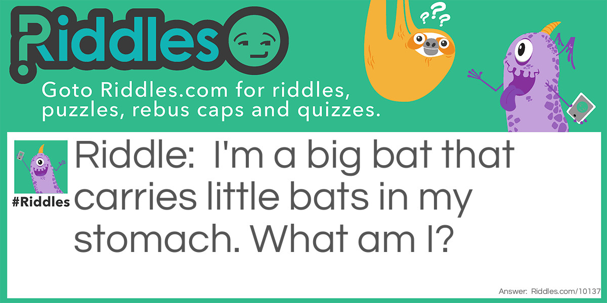 I'm a big bat that carries little bats in my stomach. What am I?