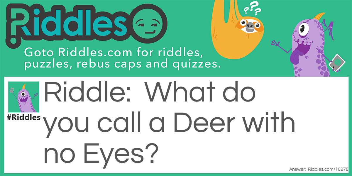 What do you call a Deer with no Eyes?