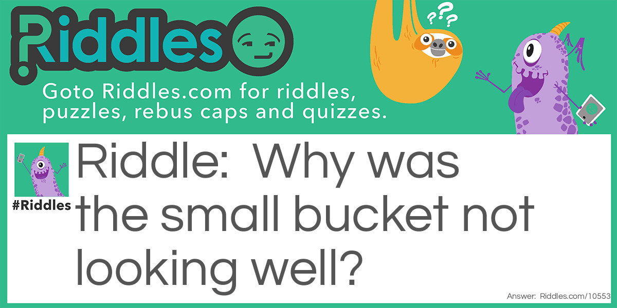 Why was the small bucket not looking well?