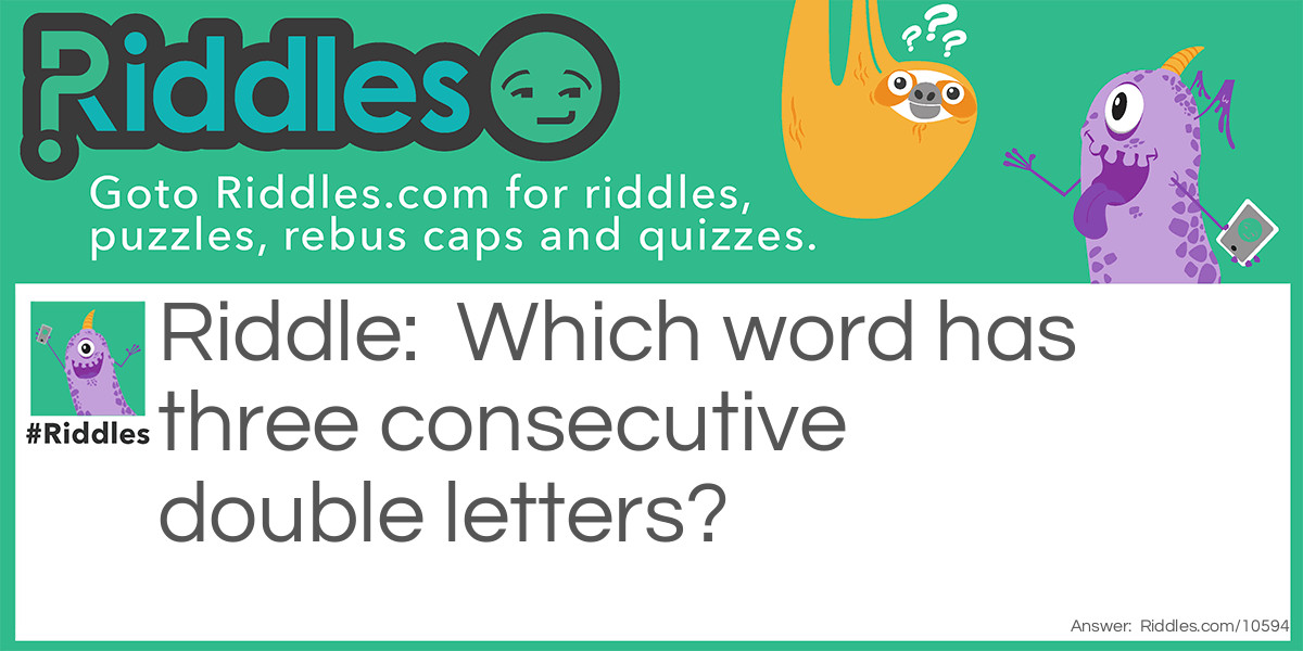 Which word has three consecutive double letters?