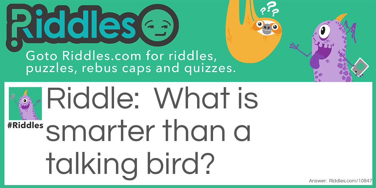 What is smarter than a talking bird?