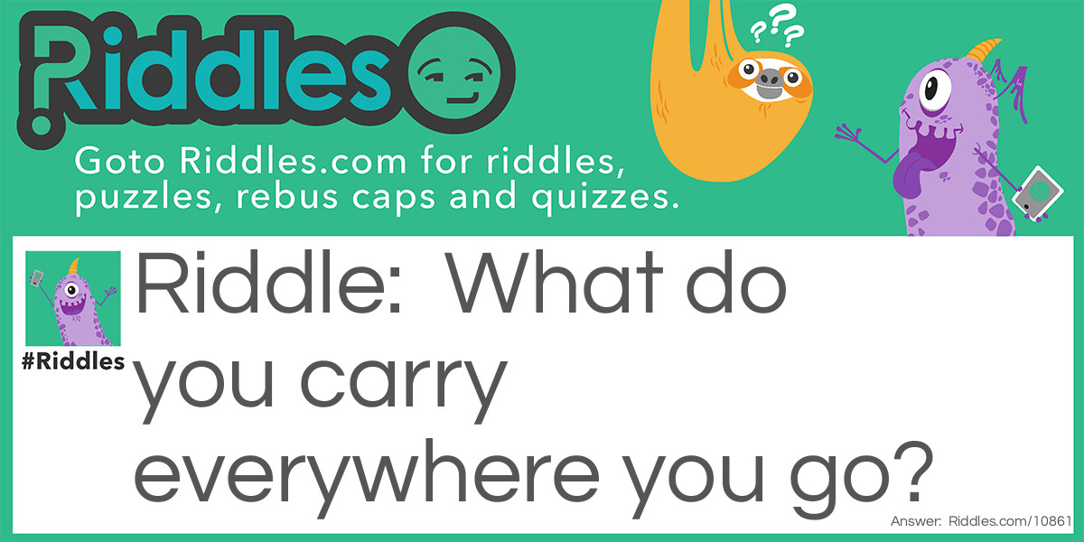 Riddle: What do you carry everywhere you go? Answer: Your shadow!