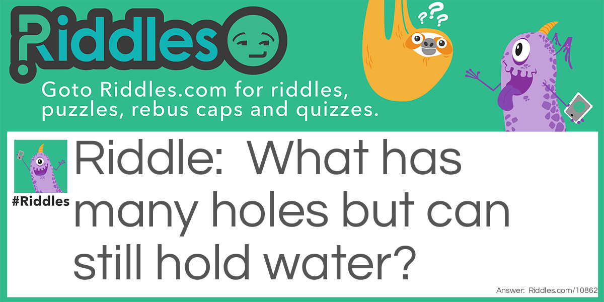 What has many holes but can still hold water?