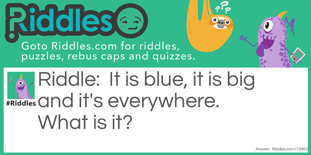 It is blue, it is big and it's everywhere. What is it?