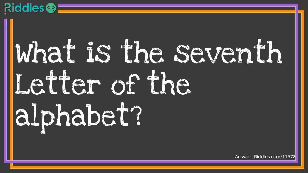 What is the seventh Letter of the alphabet?