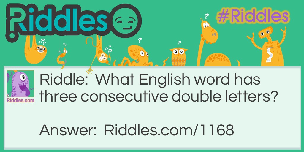 What English word has three consecutive double letters?