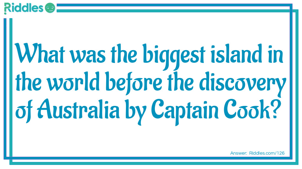 What was the biggest island in the world before the discovery of Australia by Captain Cook?