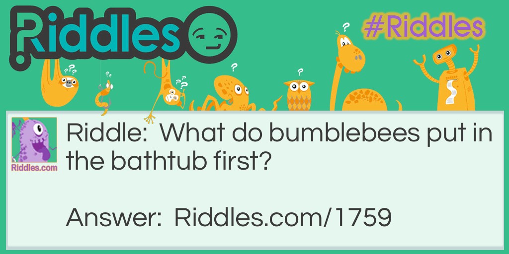 What do bumblebees put in the bathtub first?