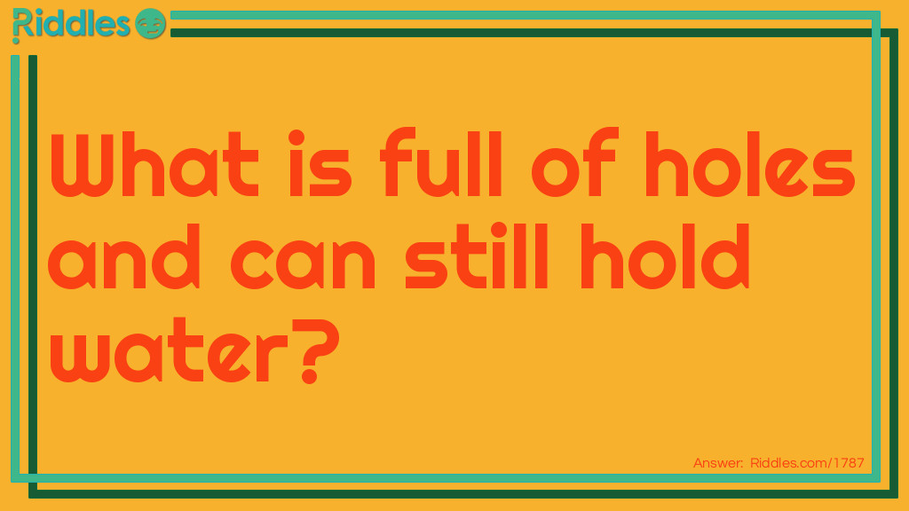 What is full of holes and can still hold water?