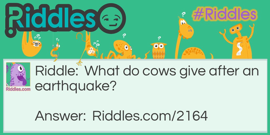 What do cows give after an earthquake?