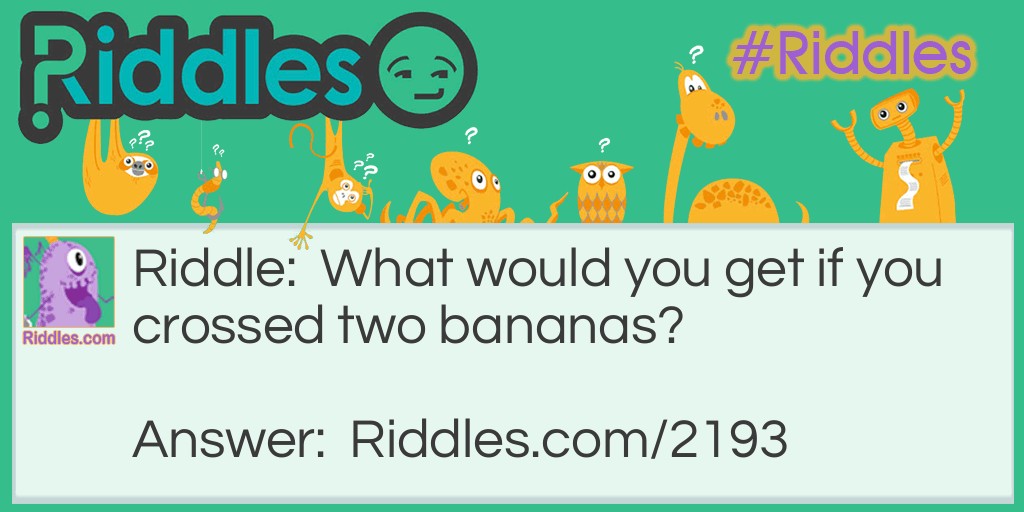 Riddle: What would you get if you crossed two bananas? Answer: A pair of slippers.