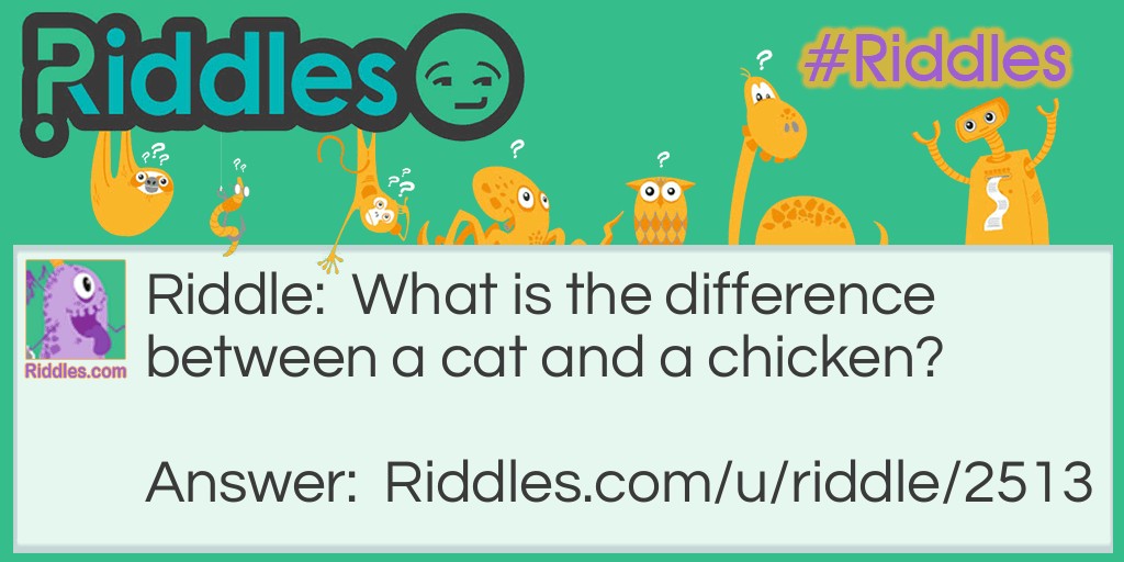 Cat vs chicken Riddle Meme.
