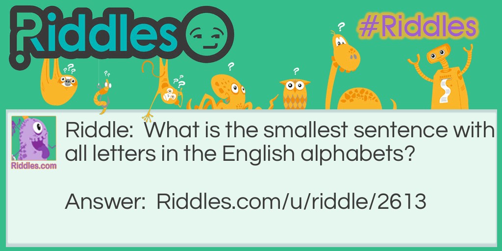 What is the smallest sentence with all letters in the English alphabet?