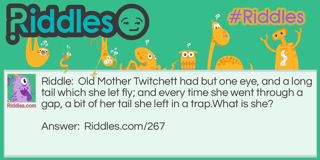 Old Mother Twitchett had but one eye, and a long tail which she let fly; and every time she went through a gap, a bit of her tail she left in a trap. What is she?