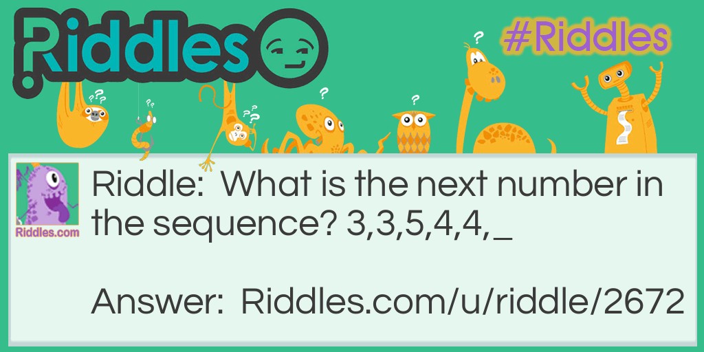 What is the next number in the sequence? 3,3,5,4,4,_