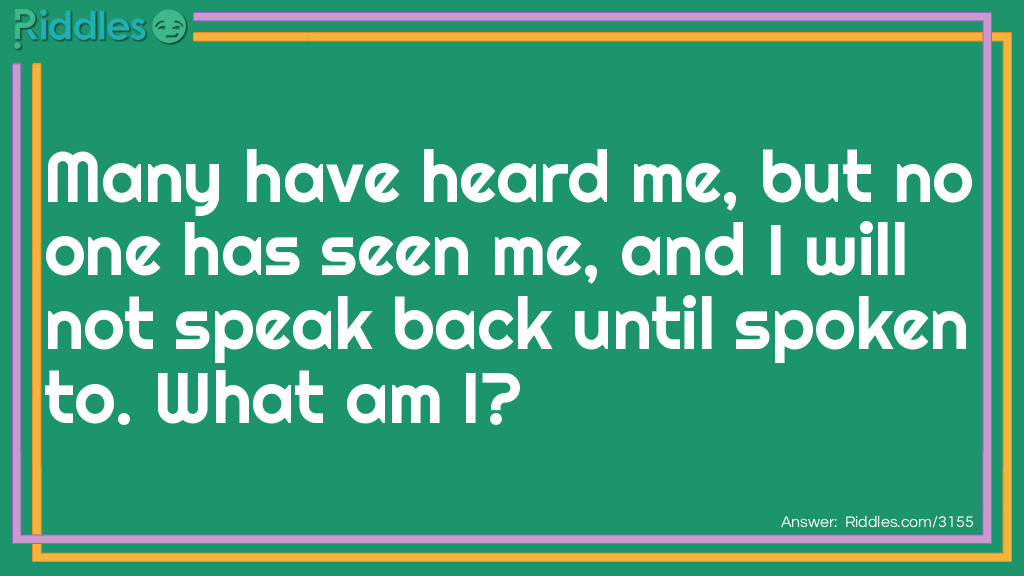Many have heard me, but no one has seen me, and I will not speak back until spoken to. What am I?